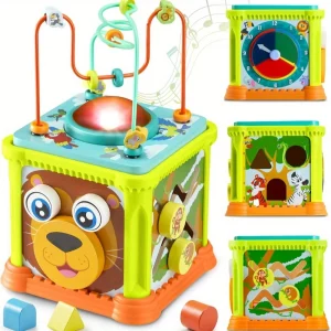 JOYFY Wooden Activity Cube Baby Montessori Toy