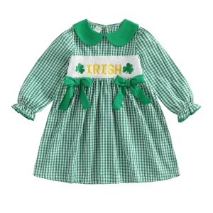 St Patrick s Day Green Shamrock Embroidery Dress